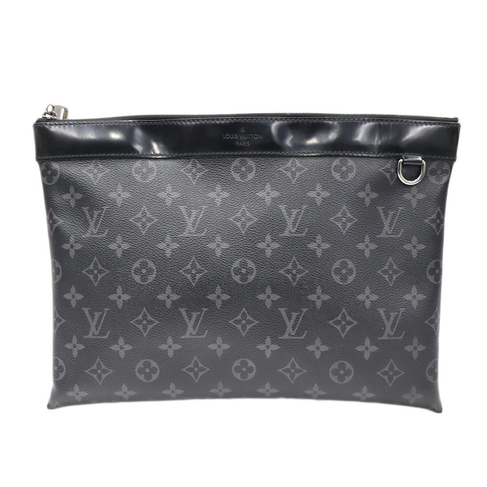 Louis Vuitton Pochette Discovery Clutch Bag Canvas Black